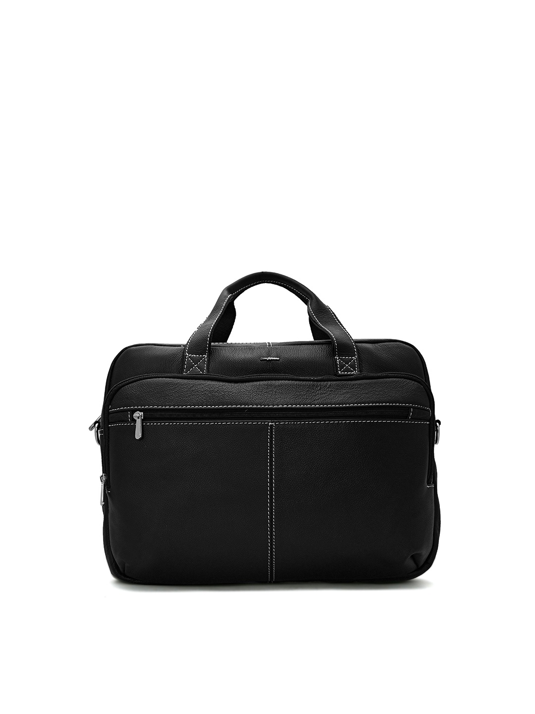 

San Frissco Unisex Black Leather Laptop Bag