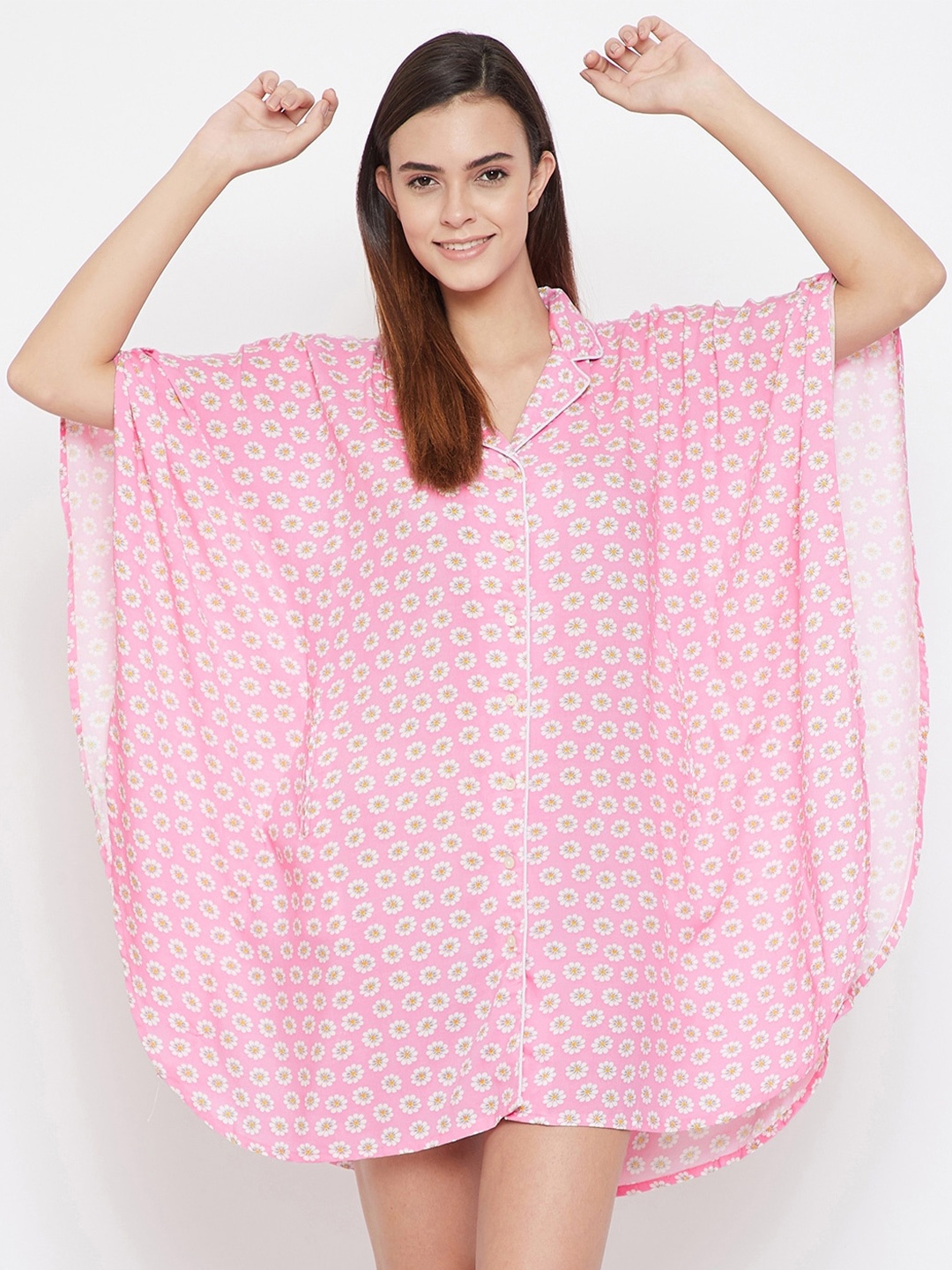 

The Kaftan Company Pink Printed Nightdress