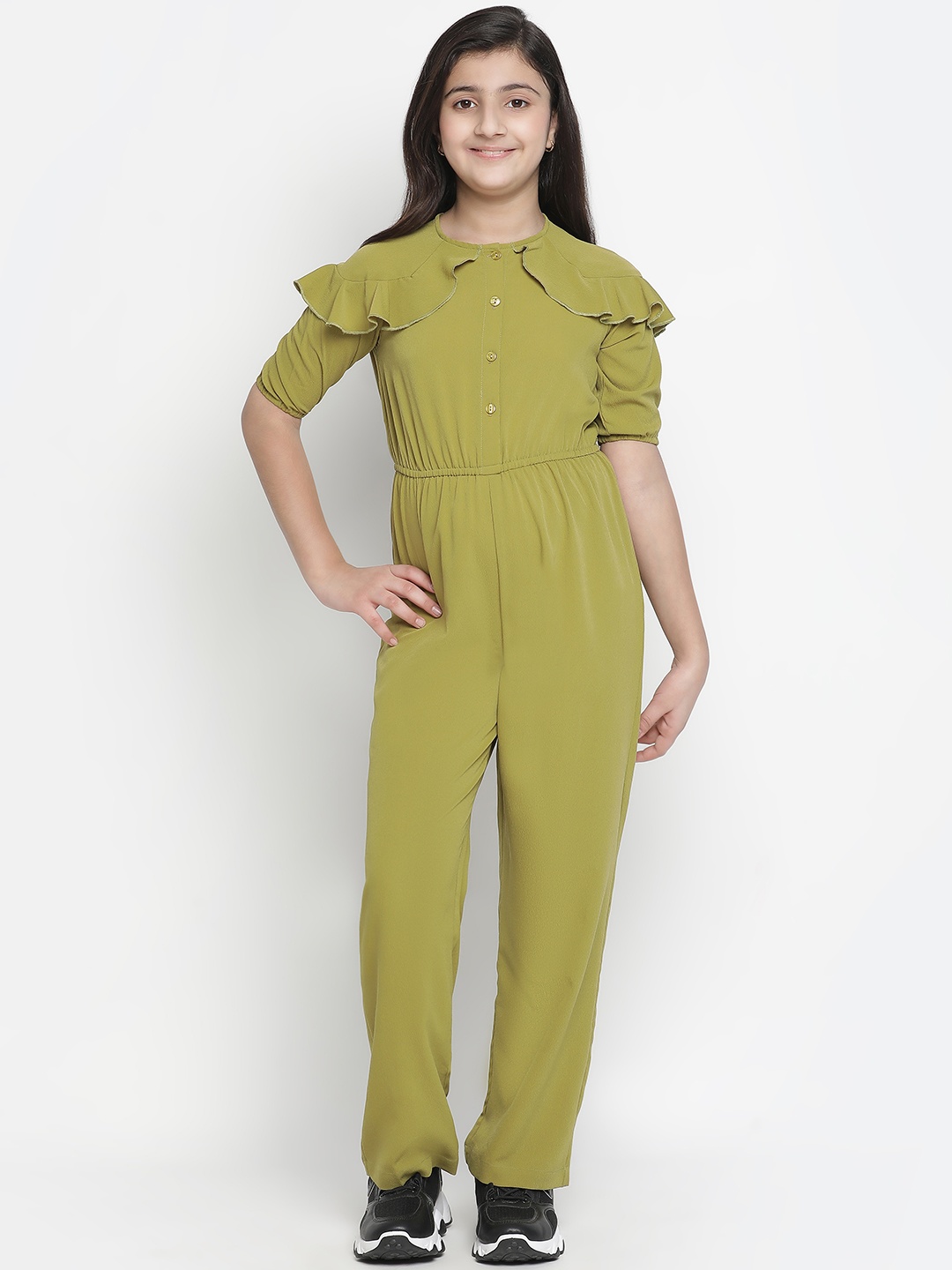 

Oxolloxo Girls Green Basic Jumpsuit