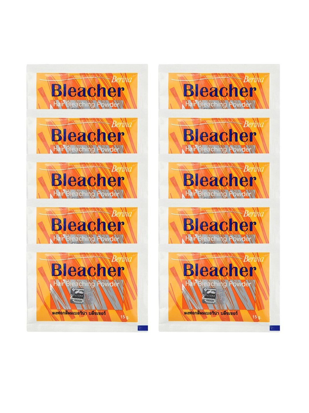 

Berina Pack of 10 Hair Bleach Powder - 15 g each, Gold