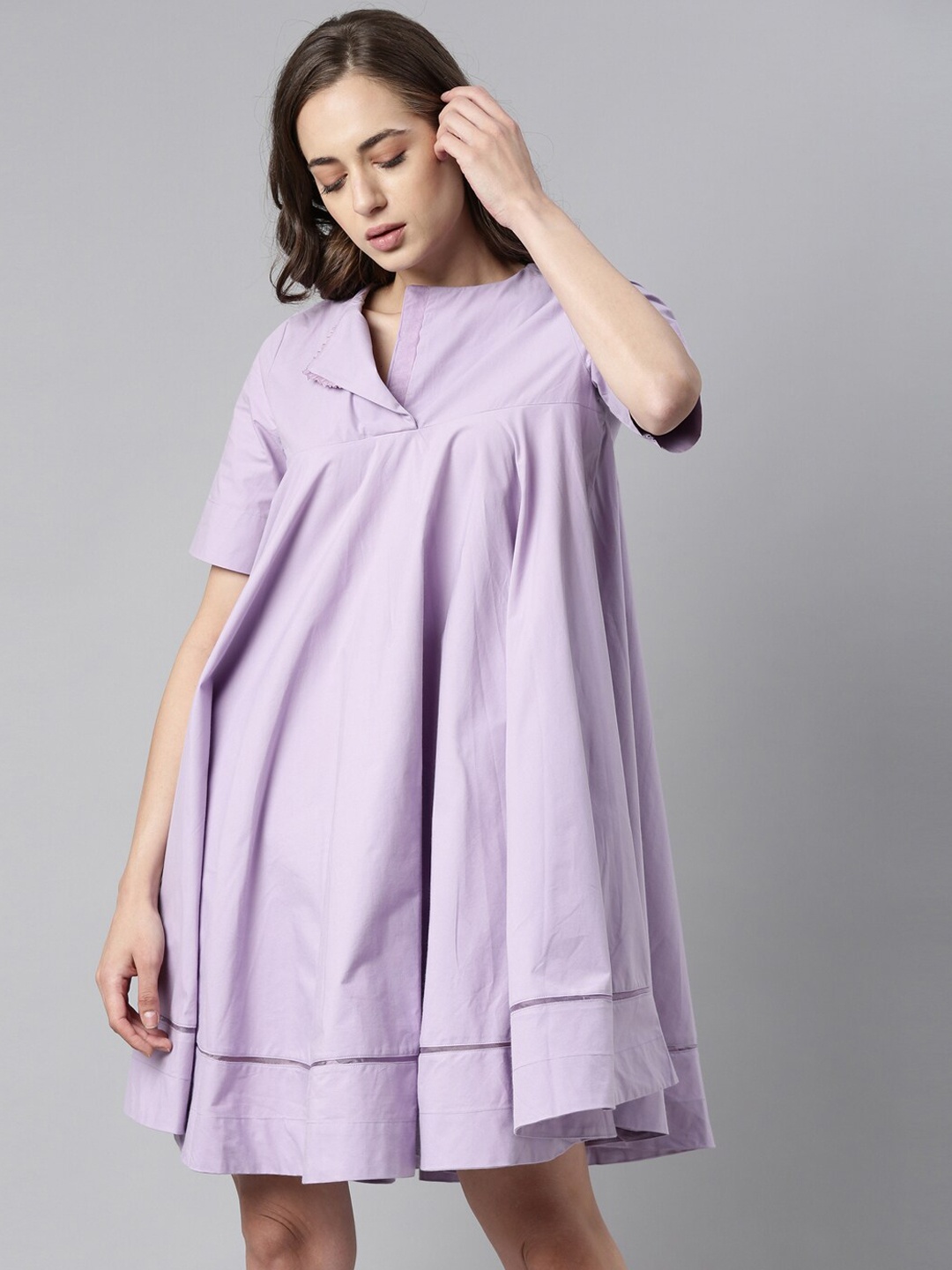 

RAREISM Women Lavender A-Line Dress