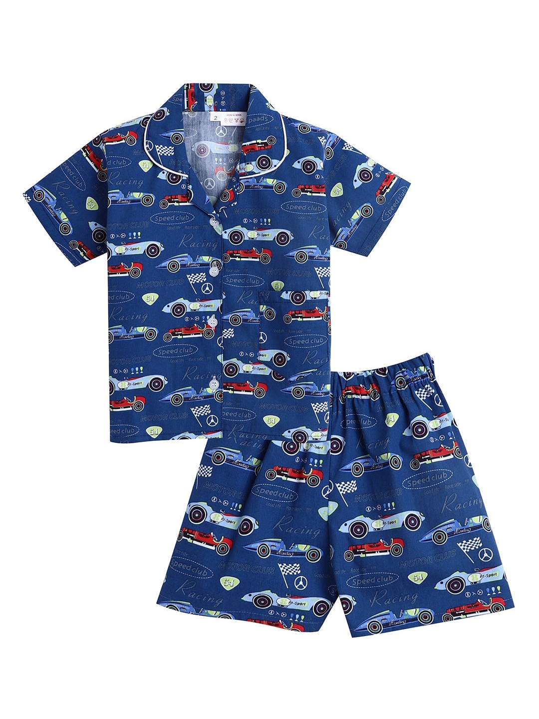 

The Magic Wand Unisex Kids Blue & Red Printed Night Suit