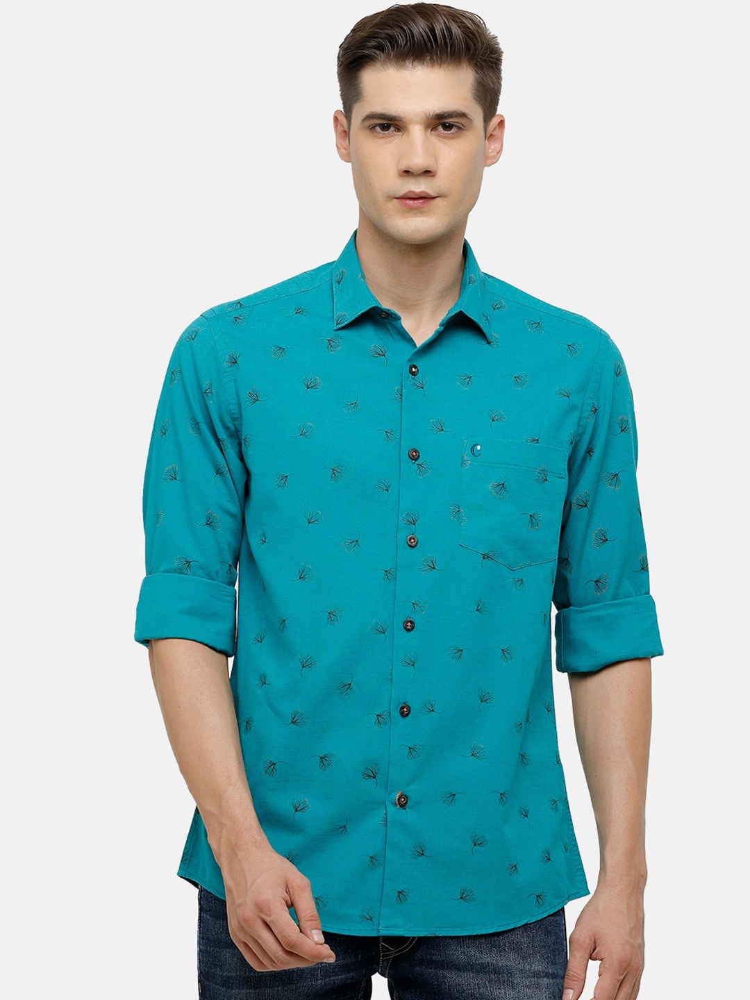 

CAVALLO by Linen Club Men Blue Printed Casual Shirt