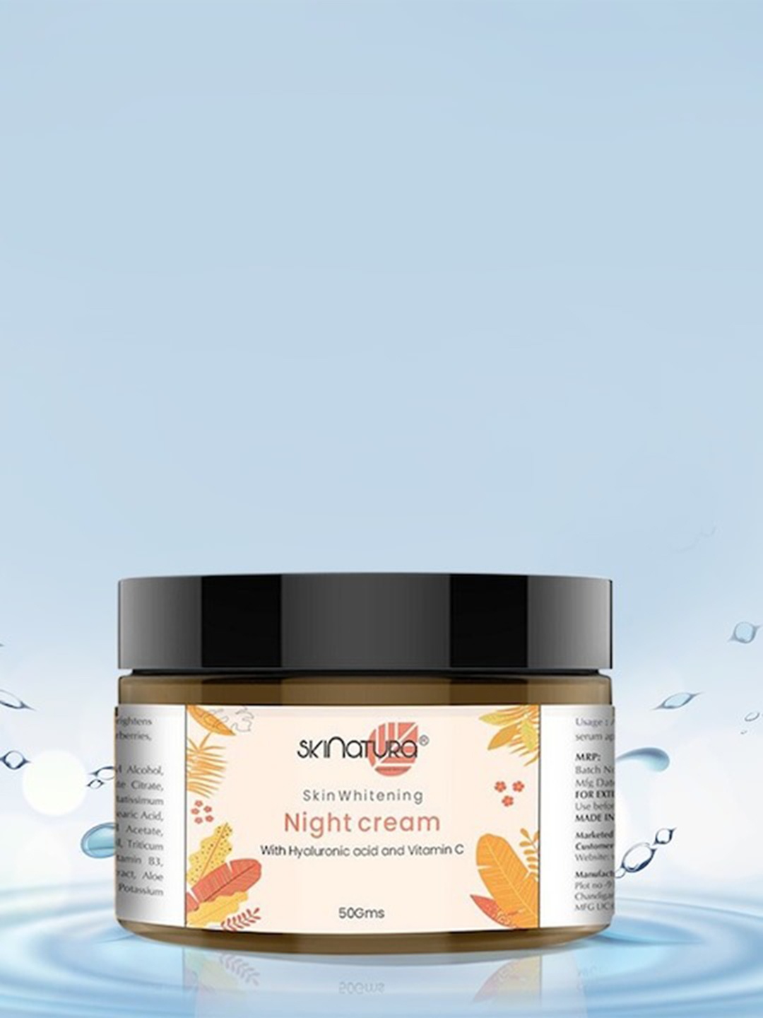 

Skinatura Skin Whitening Night Cream With Hyaluronic Acid and Vitamin-C, Peach