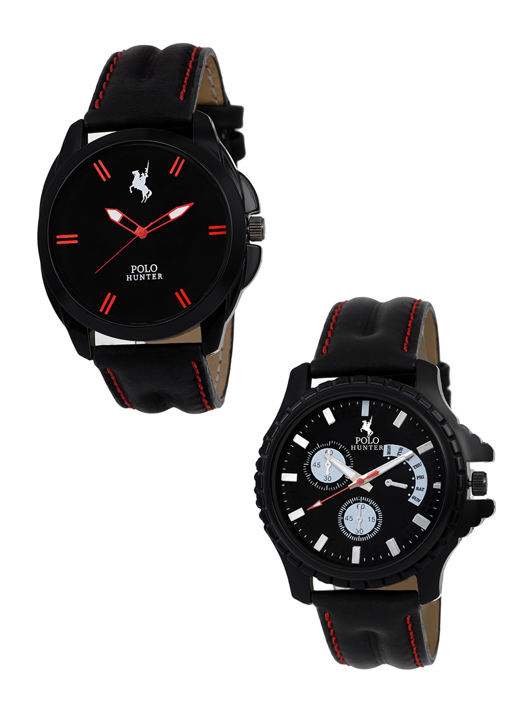 

POLO HUNTER Men Black Dial & Black Straps Analogue Watch