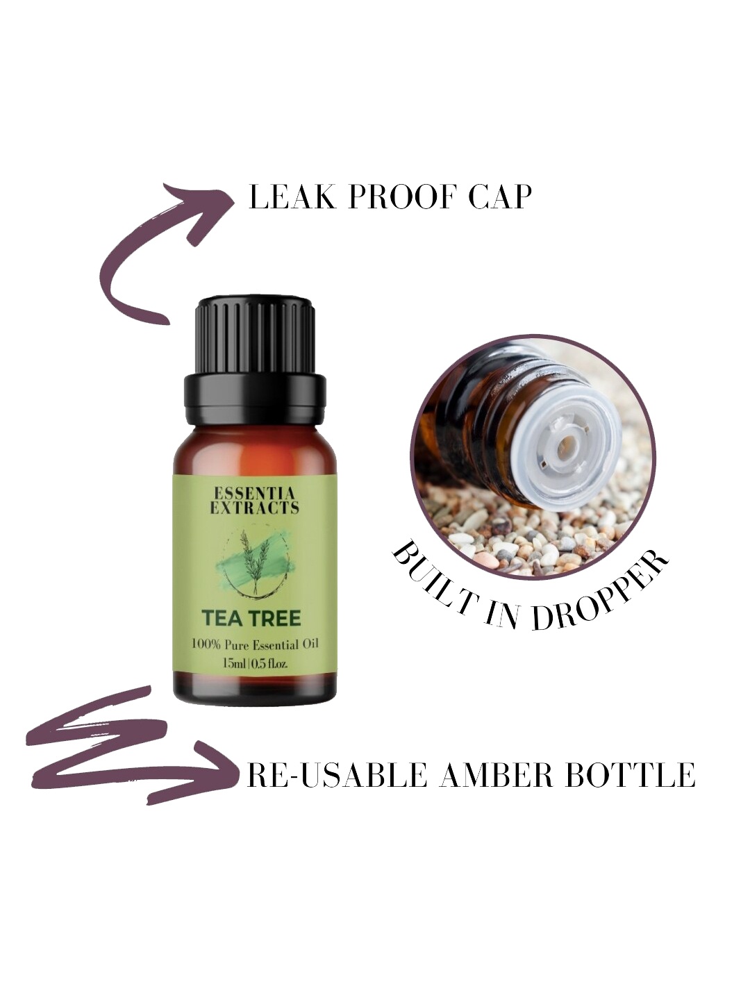 

ESSENTIA EXTRACTS Tea Tree Essential oil - 15 ml, Green