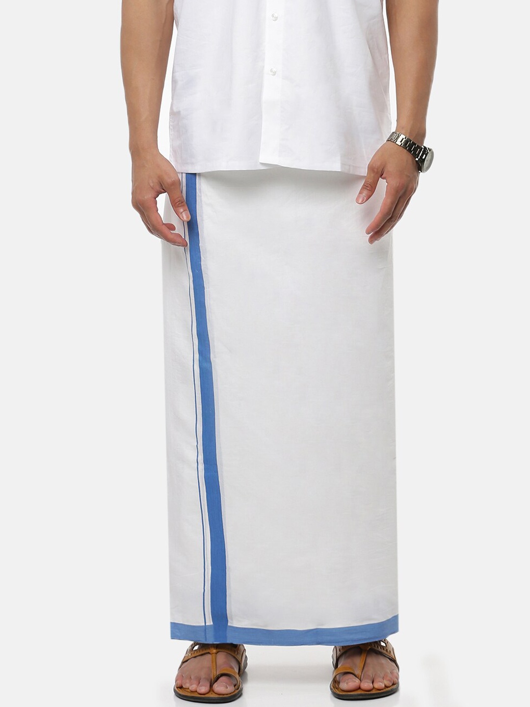 

Ramraj Men White Solid Pure Cotton Dhoti