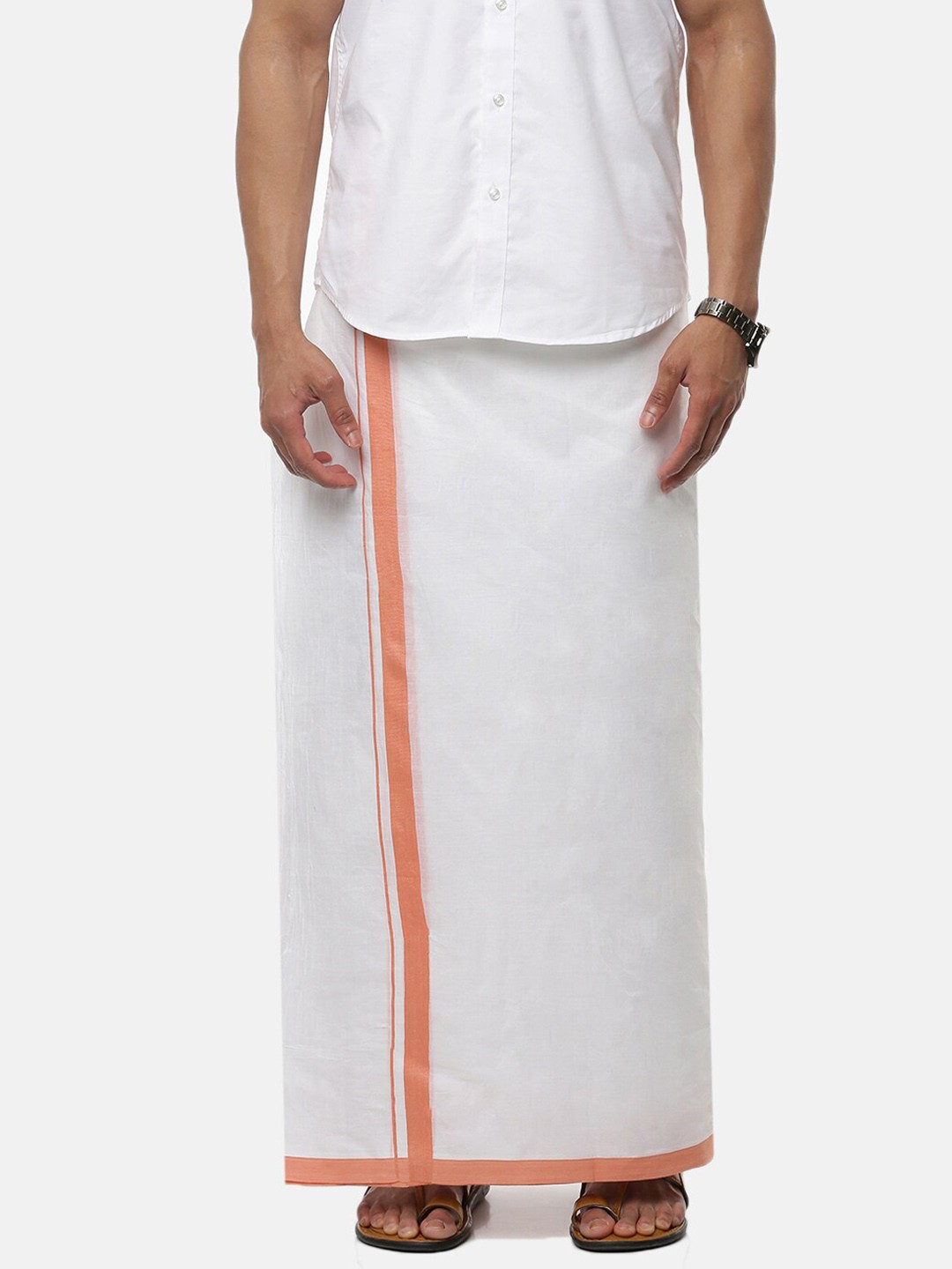 

Ramraj Men White Pure Cotton Dhoti