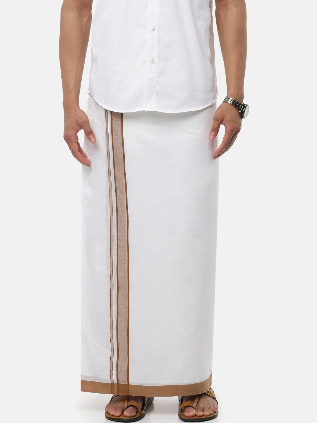 

Ramraj Men White Solid Pure Cotton Dhoti