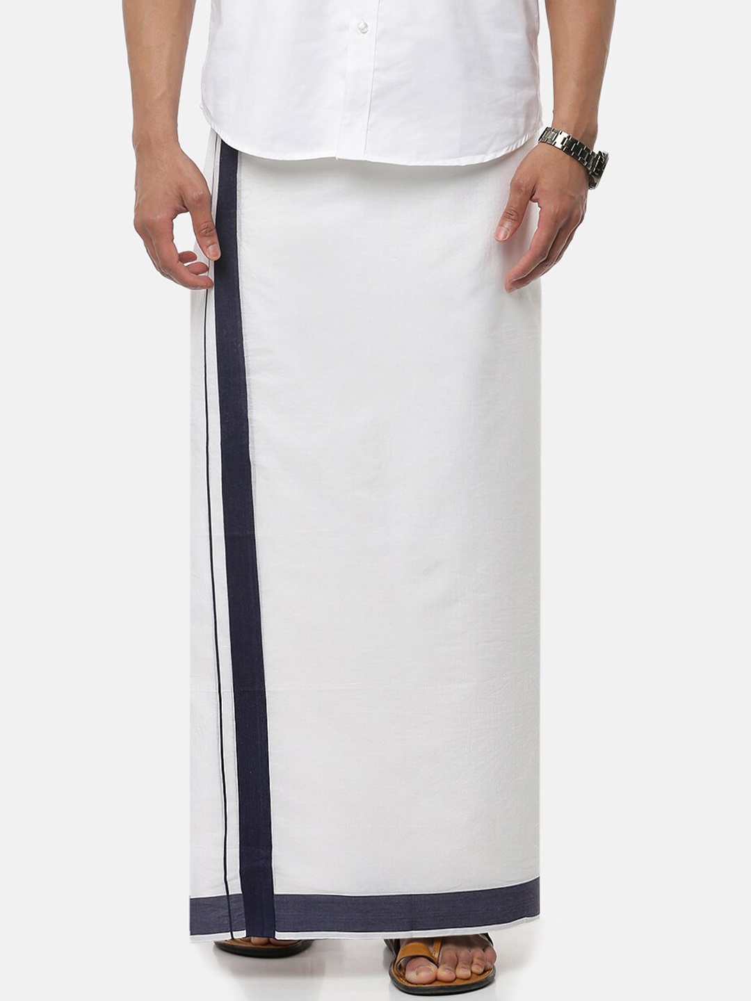 

Ramraj Men White Pure Cotton Dhoti