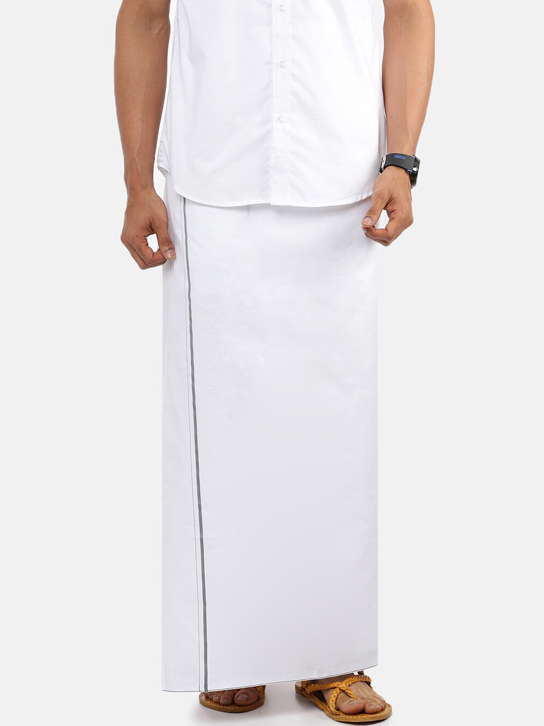 

Ramraj Men White Solid Pure Cotton Dhoti