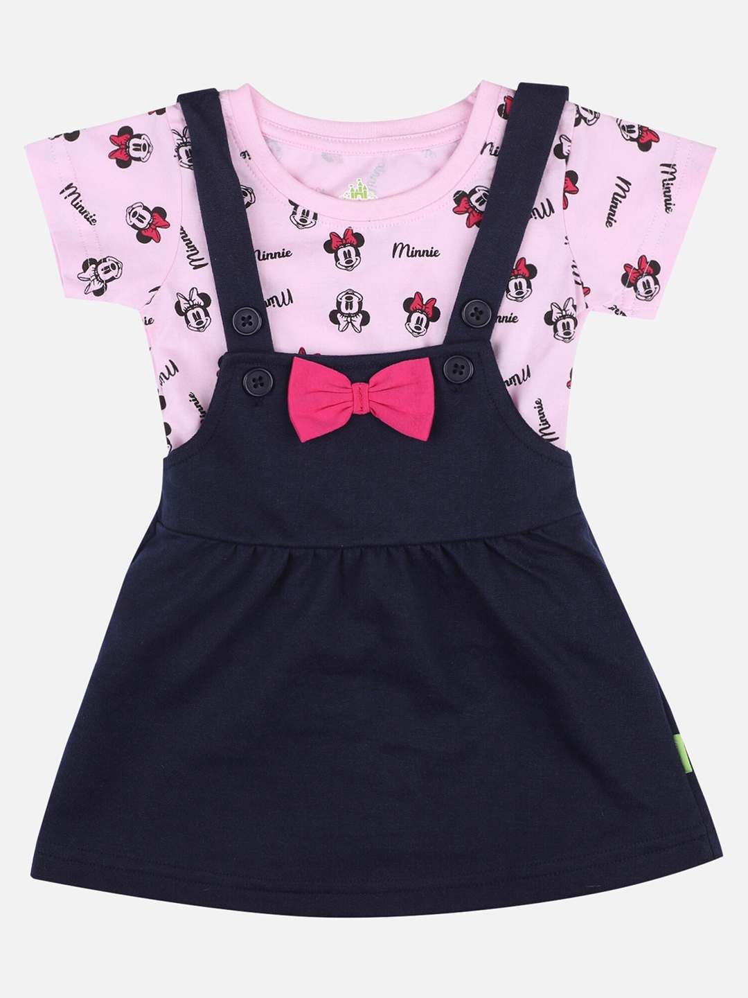 

Bodycare Kids Girls Minnie Mouse Printed T-shirt with Skirt, Pink