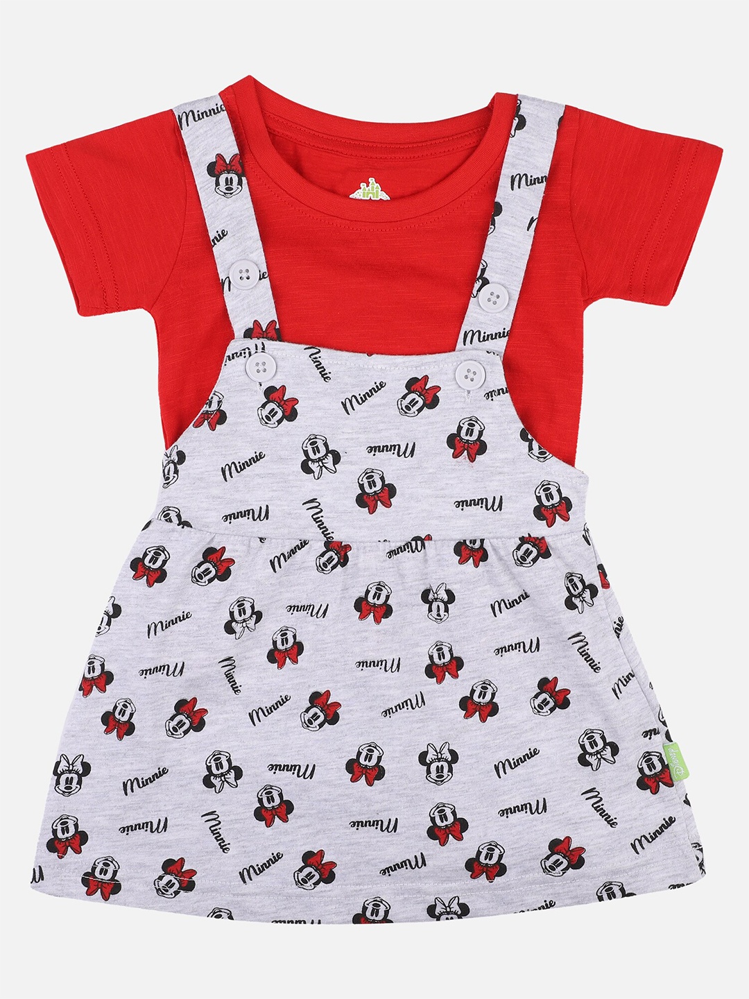 

Bodycare Kids Girls Minnie & Friends Printed T-shirt with Skirt, Red