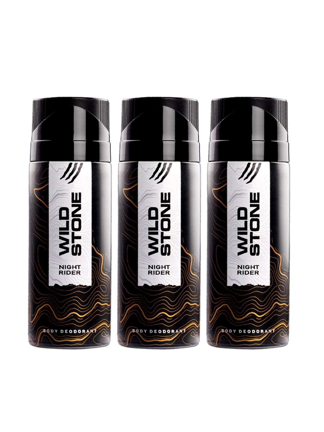 

Wild Stone Men Pack of 3 Night Rider Deodorant -150ml Each, Black