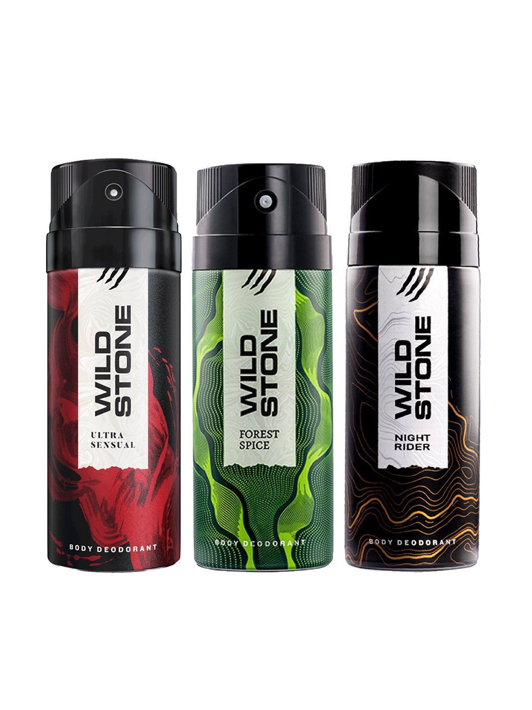 

Wild Stone Men Pack of 3 Deodorant - 150 ml Each, Multi