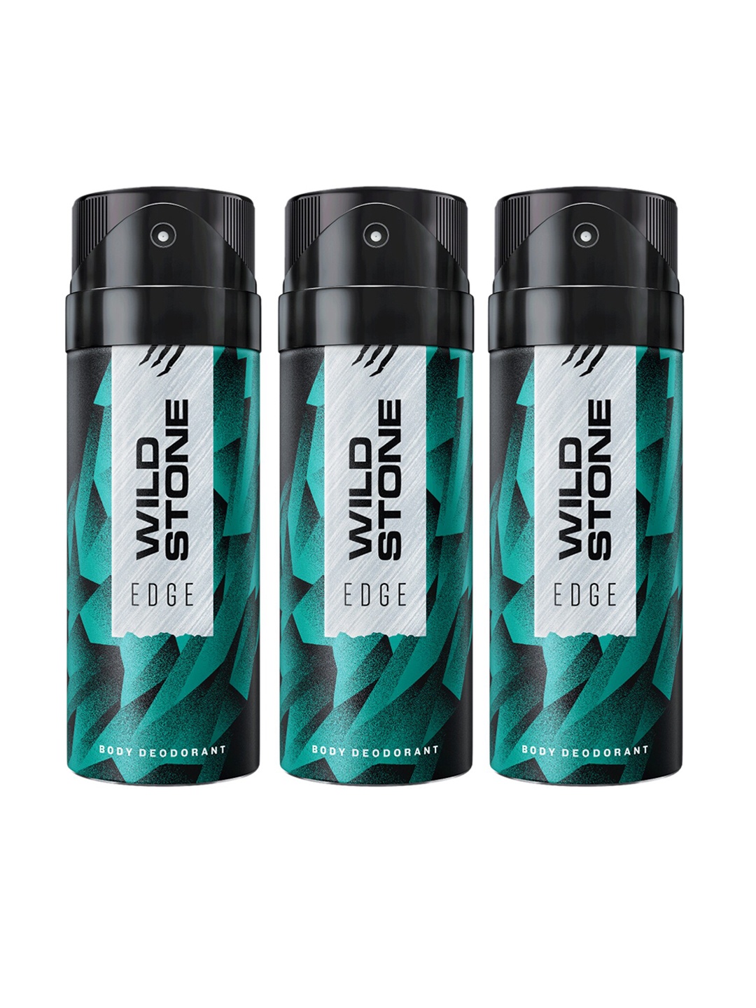 

Wild Stone Men Pack of 3 Edge Deodorant - 150 ml Each, Black