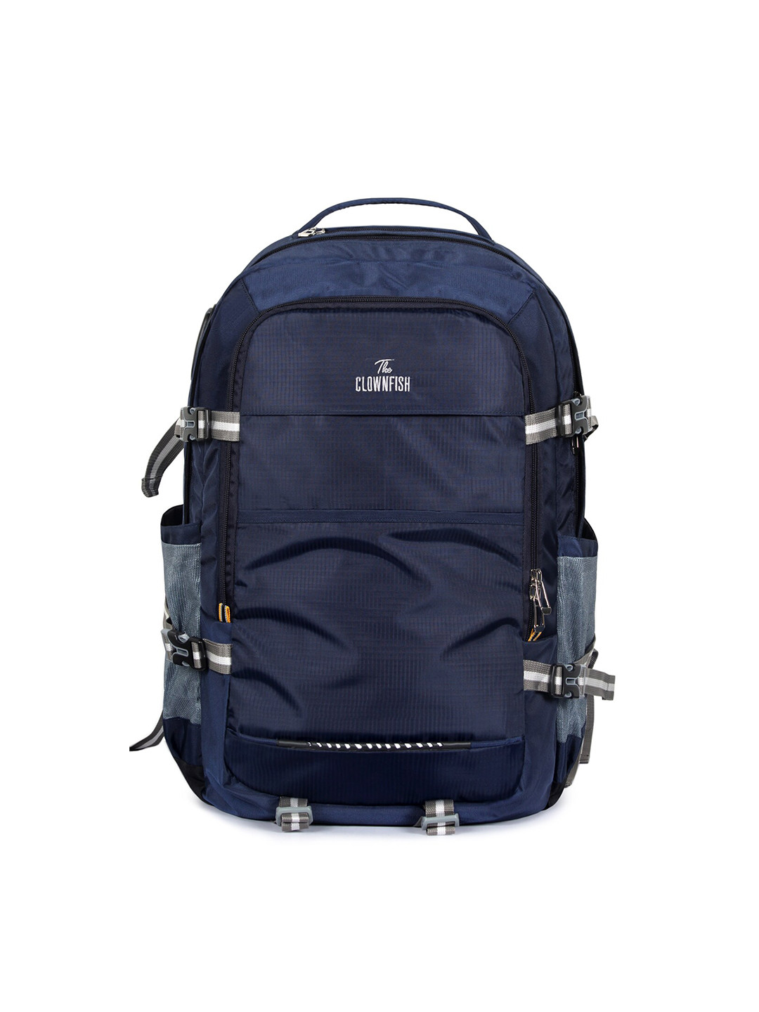 

THE CLOWNFISH Unisex Navy Blue & Grey Backpack