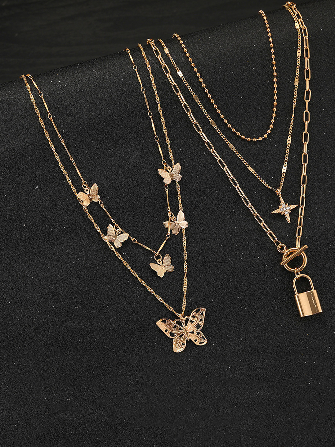 

Jewels Galaxy Women Gold Plated Layered Necklace - Pack of 2