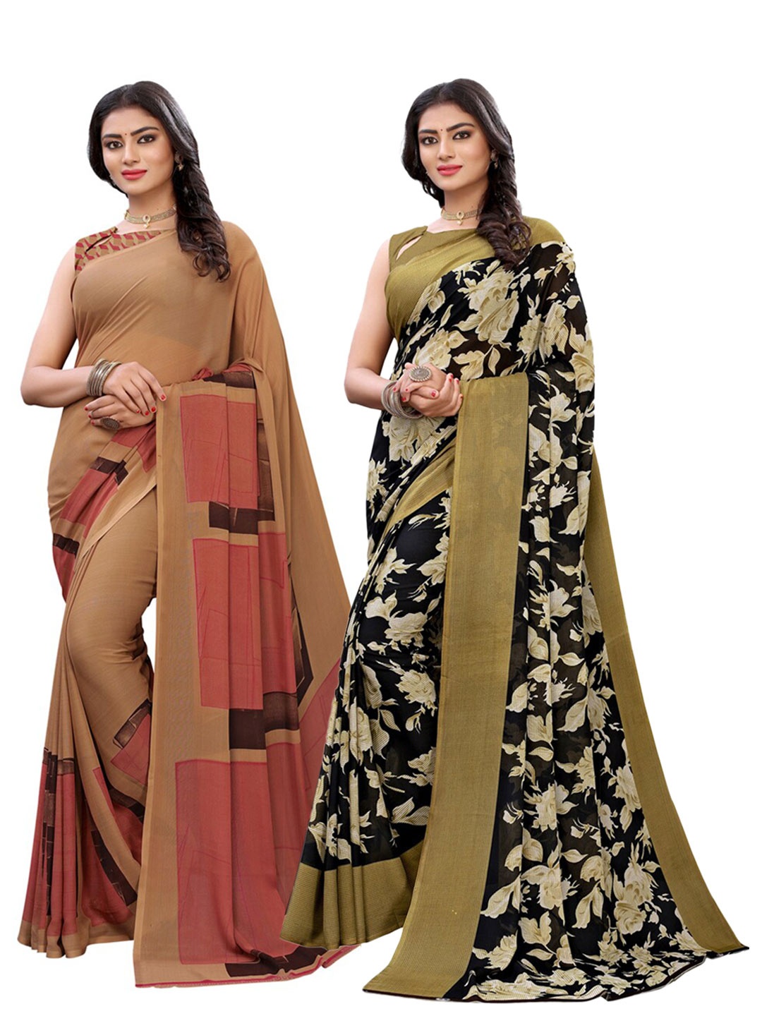 

KALINI Multicoloured Set of 2 Printed Saree, Multi