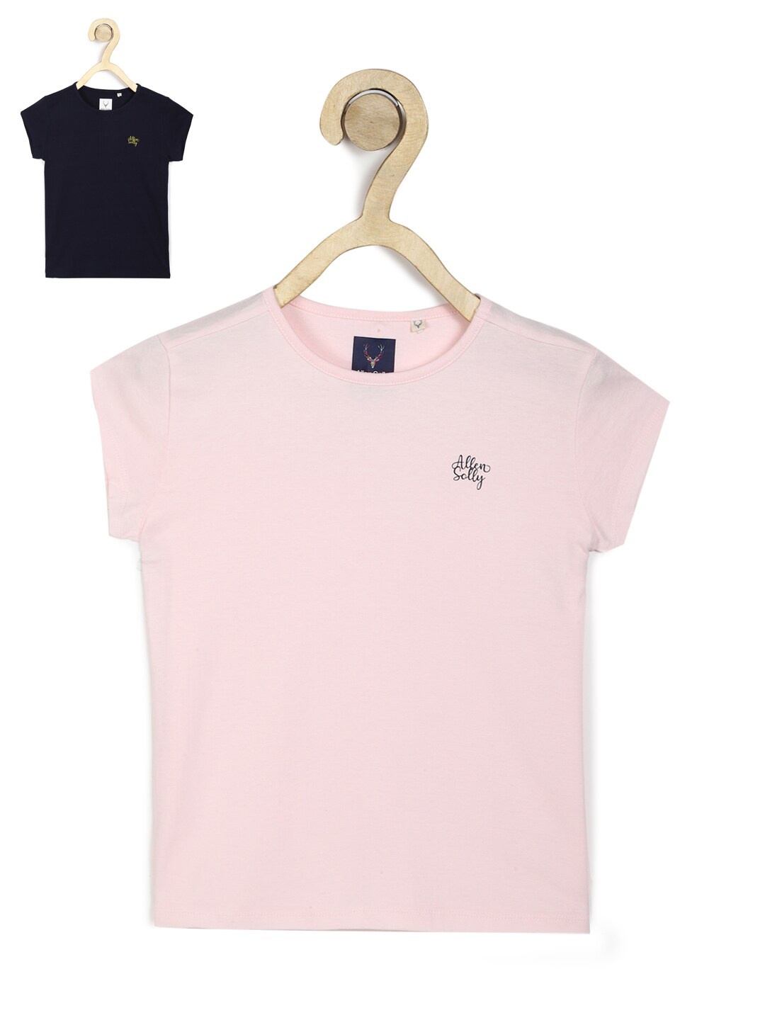 

Allen Solly Junior Girls Pink & Black Brand Logo T-shirt