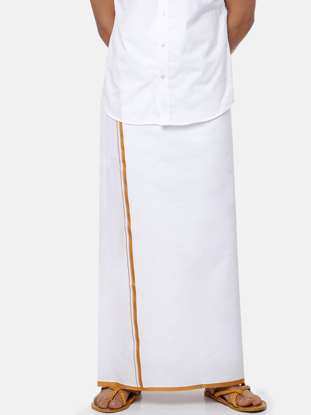 

Ramraj Men White Solid Pure Cotton Dhoti