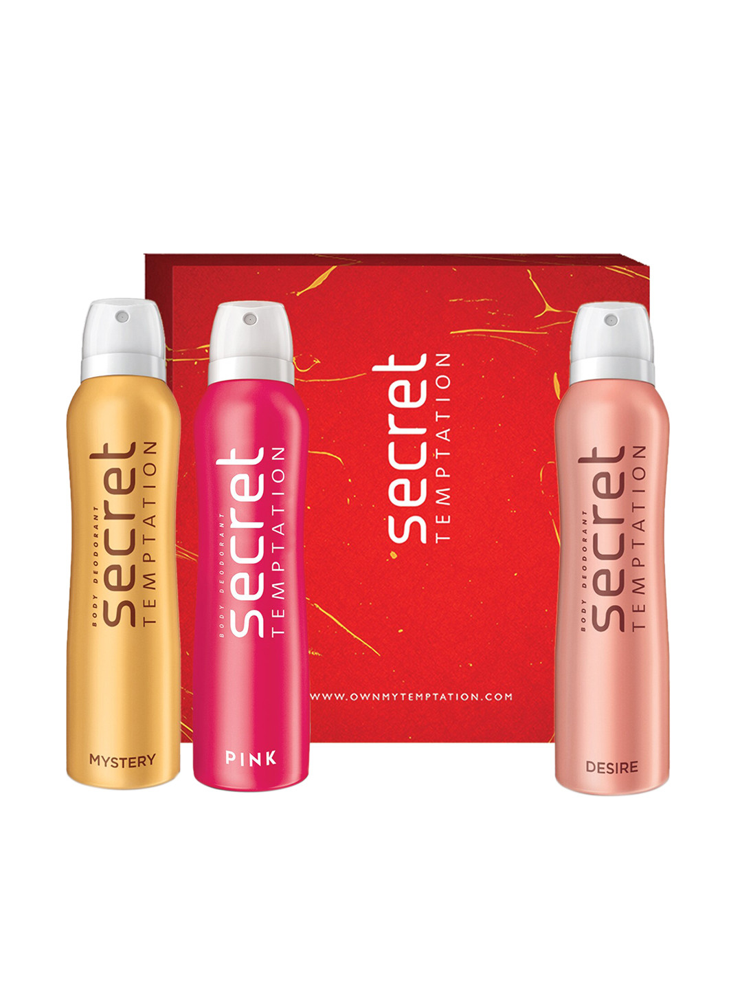 

Secret Temptation Pack of 3 Deodorant Gift Box-150ml each, Pink