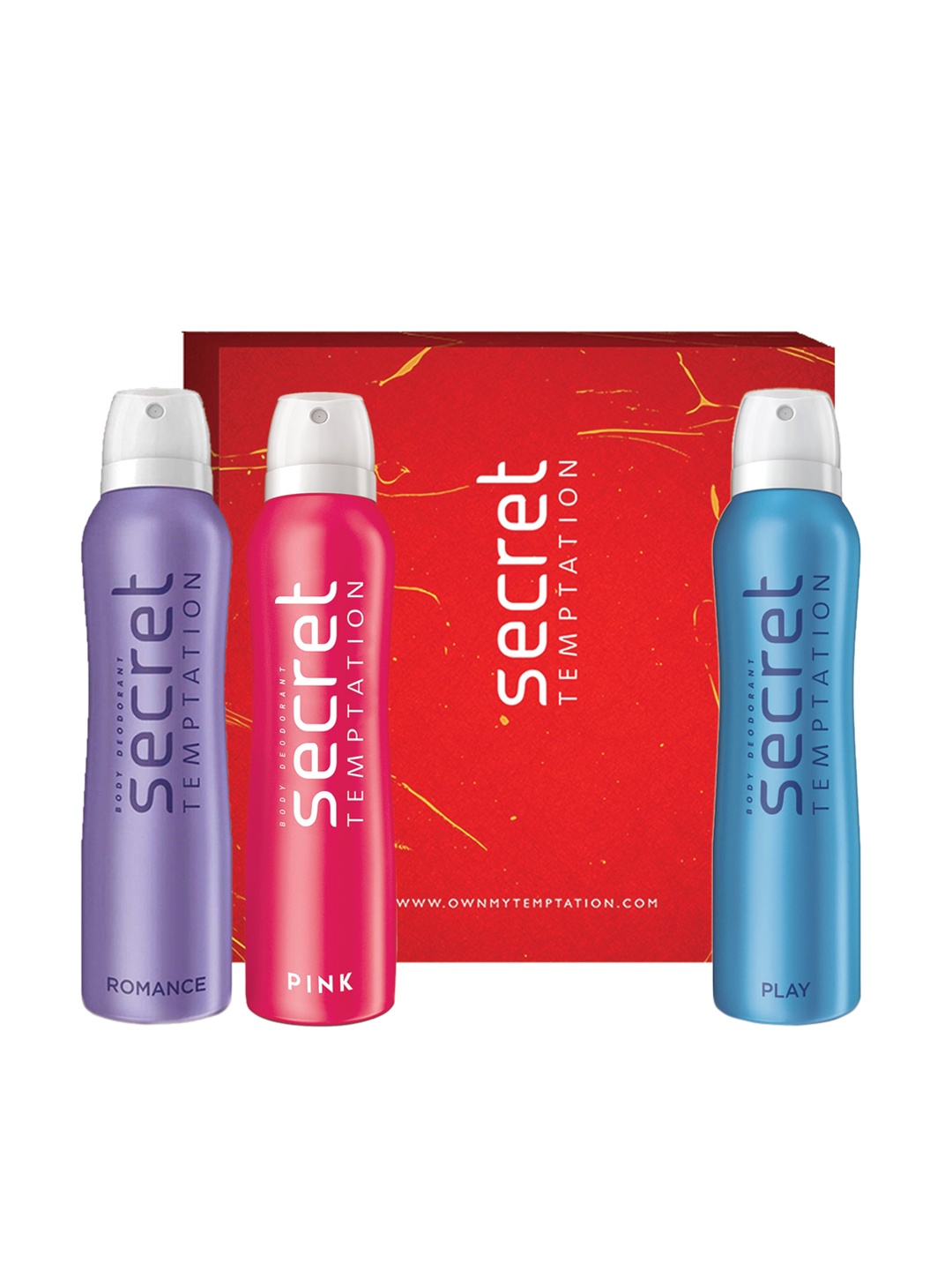 

Secret Temptation Pack of 3 Deodorant Gift Box-150ml each, Pink