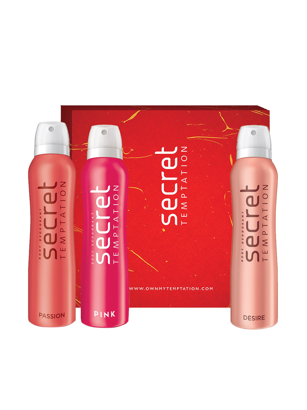 

Secret Temptation Pack of 3 Deodorant Gift Box-150ml each, Peach