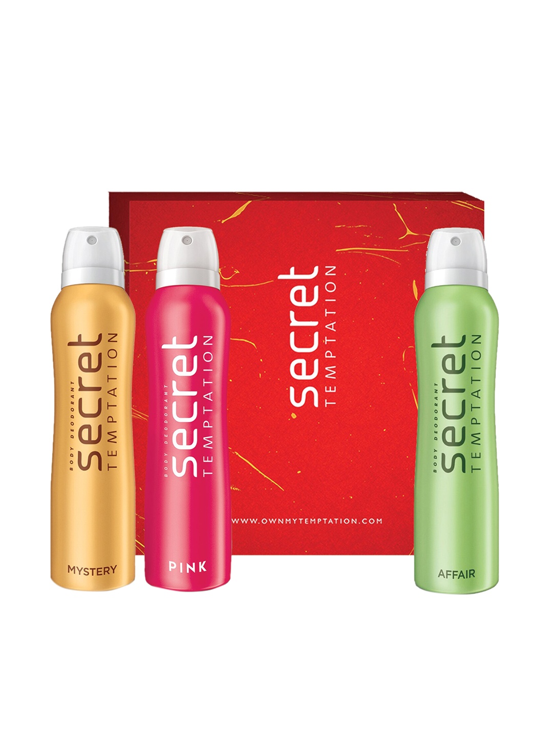

Secret Temptation Pack of 3 Deodorant Gift Box-150ml each, Yellow