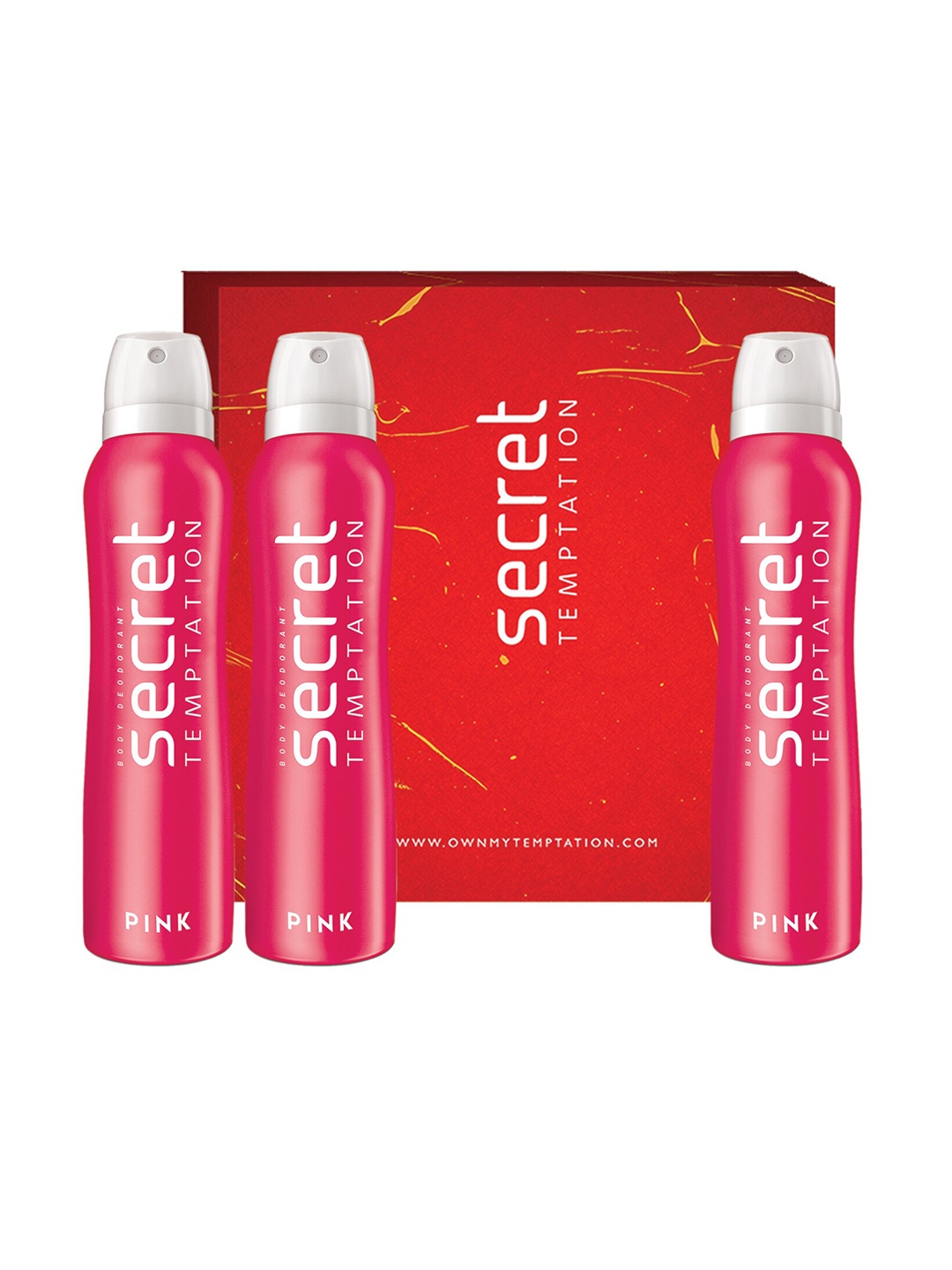 

Secret Temptation Pack of 3 Deodorant Gift Box-150ml each, Pink