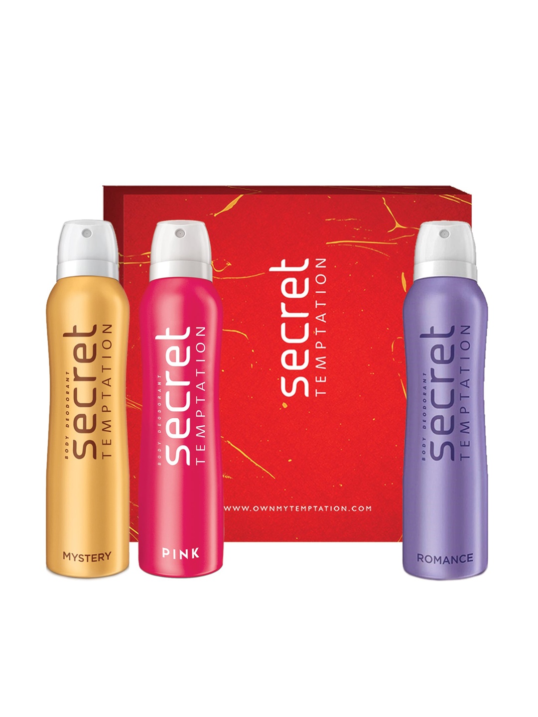 

Secret Temptation Pack of 3 Deodorant Gift Box-150ml each, Yellow