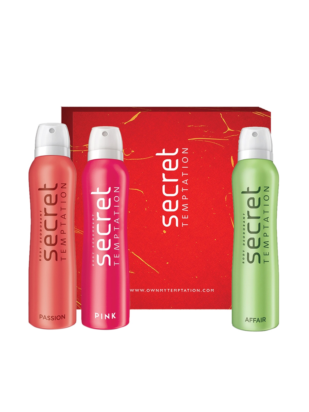 

Secret Temptation Pack of 3 Deodorant Gift Box-150ml each, Pink