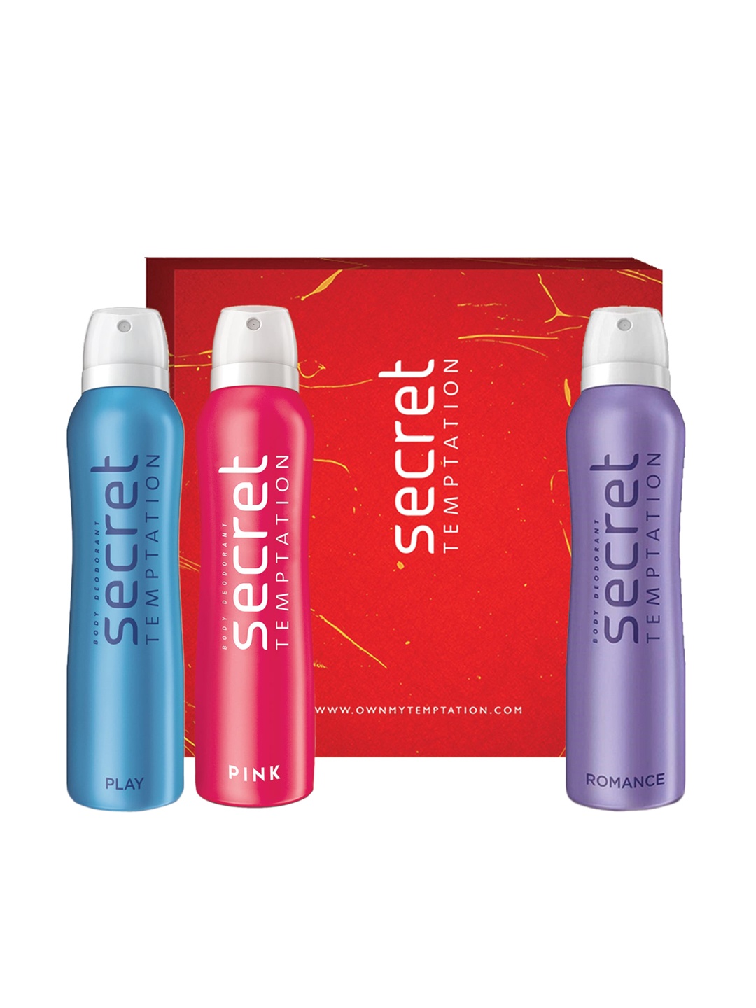 

Secret Temptation Pack of 3 Deodorant Gift Box-150ml each, Pink