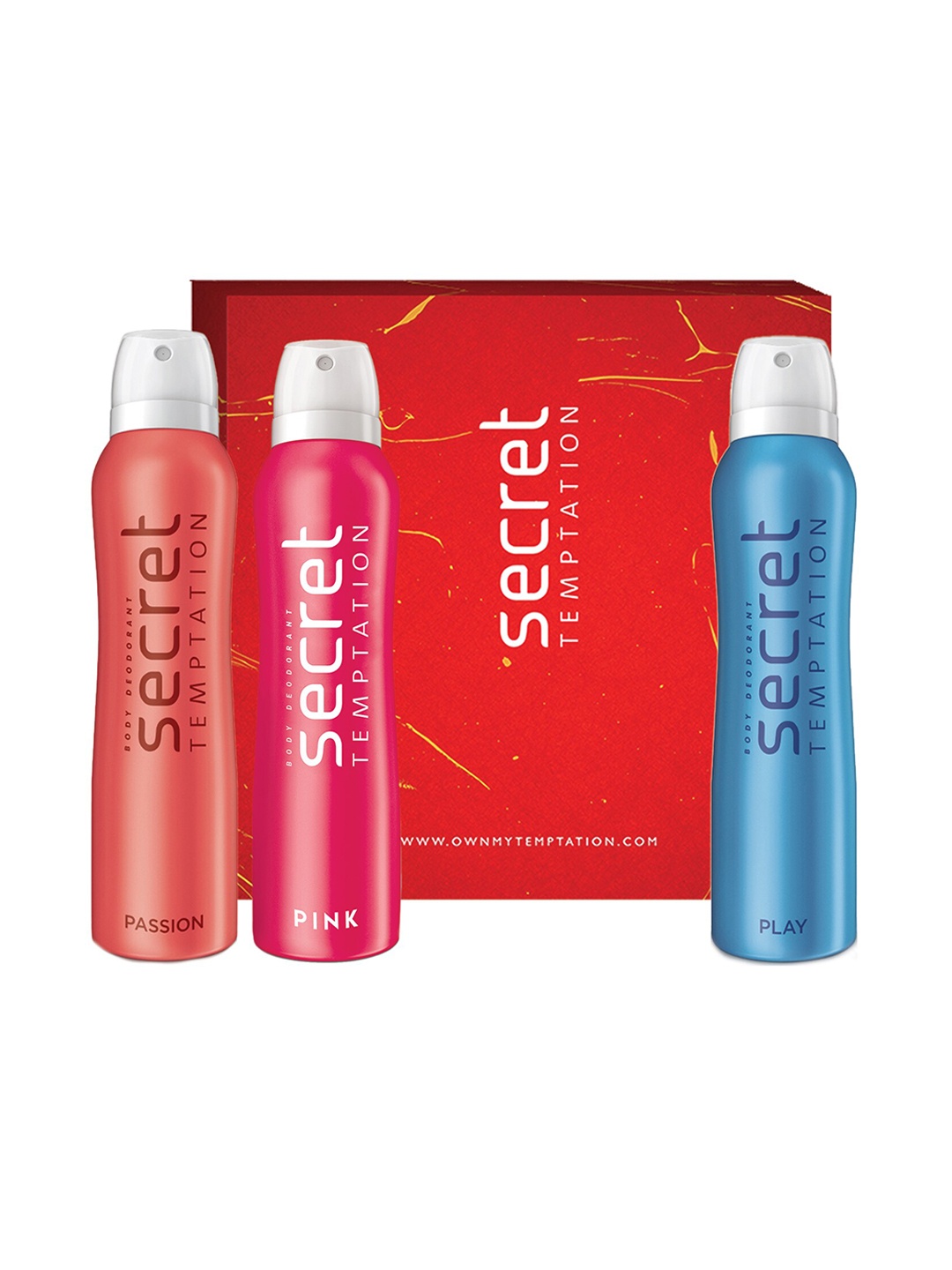 

Secret Temptation Pack of 3 Deodorant Gift Box-150ml each, Pink