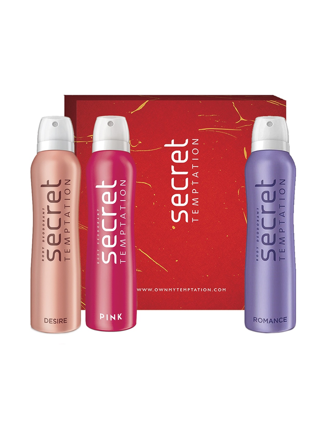 

Secret Temptation Pack of 3 Deodorant Gift Box-150ml each, Pink