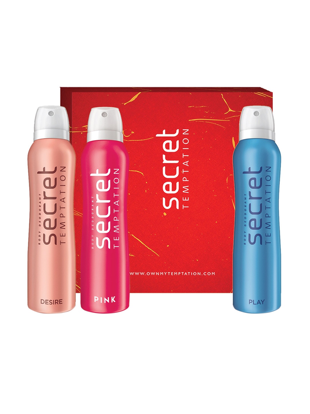 

Secret Temptation Pack of 3 Deodorant Gift Box-150ml each, Pink