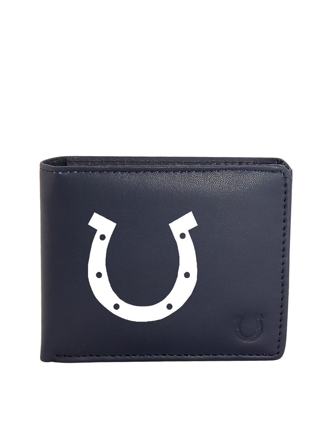 

Blacksmith Men Navy Blue Horseshoe Printed Wallet