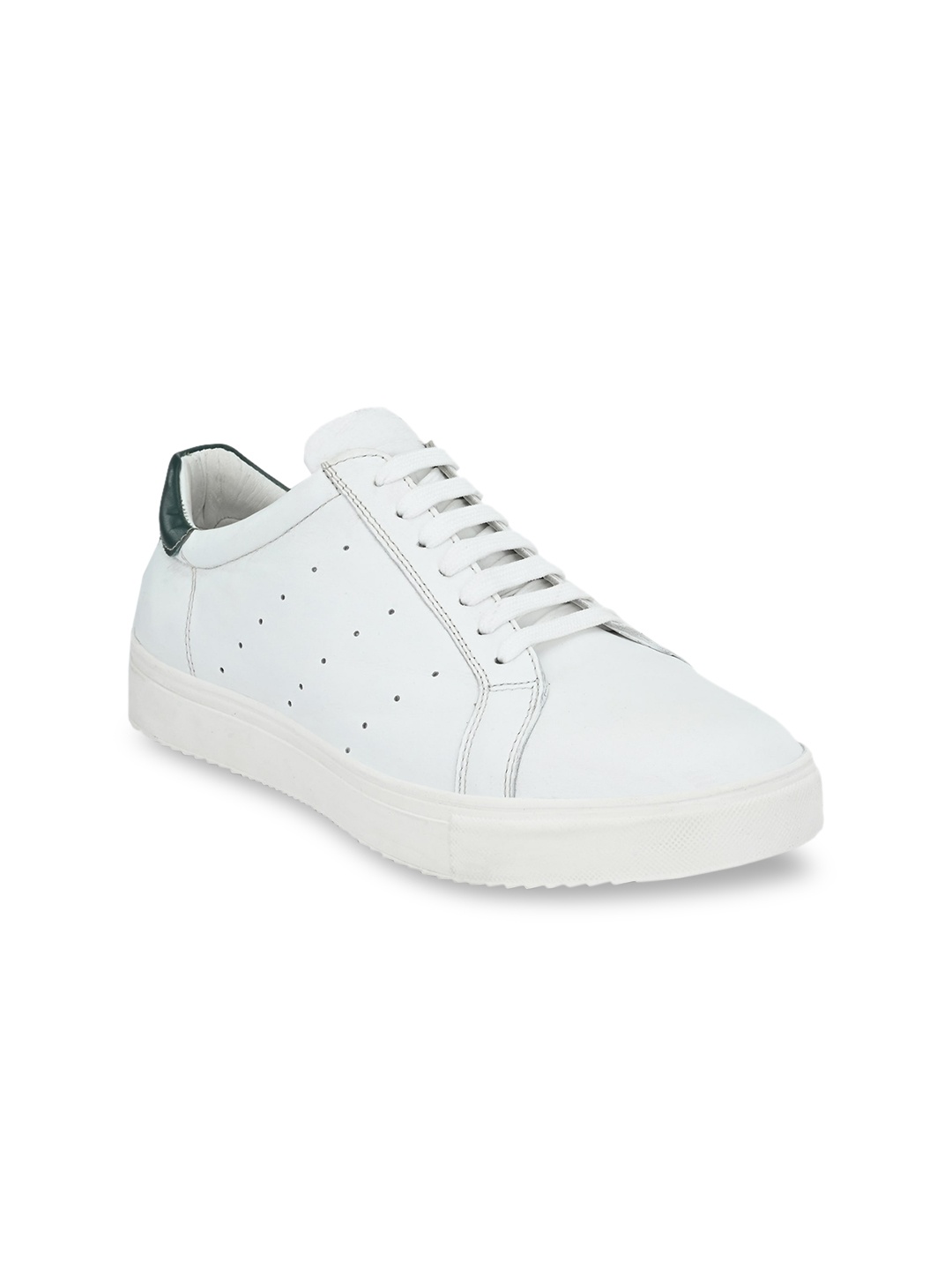 

CARLO ROMANO Men White Perforations Leather Sneakers