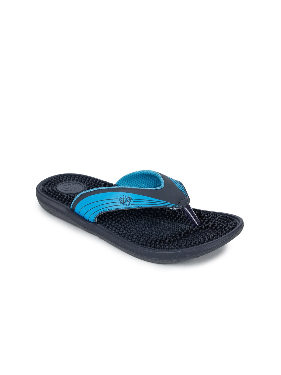 

Liberty Women Grey & Blue Striped One Toe Rubber Thong Flip-Flops