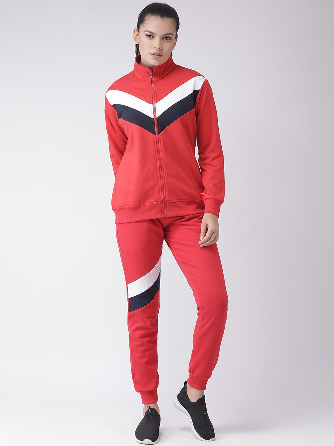 

GRIFFEL Women Red Solid Cotton Tracksuit