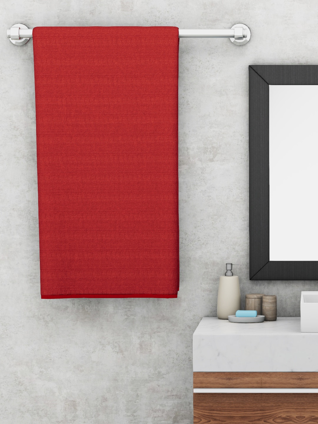 

KOPA Red Solid Pure Cotton Quick-Dry 300 GSM Bath Towel