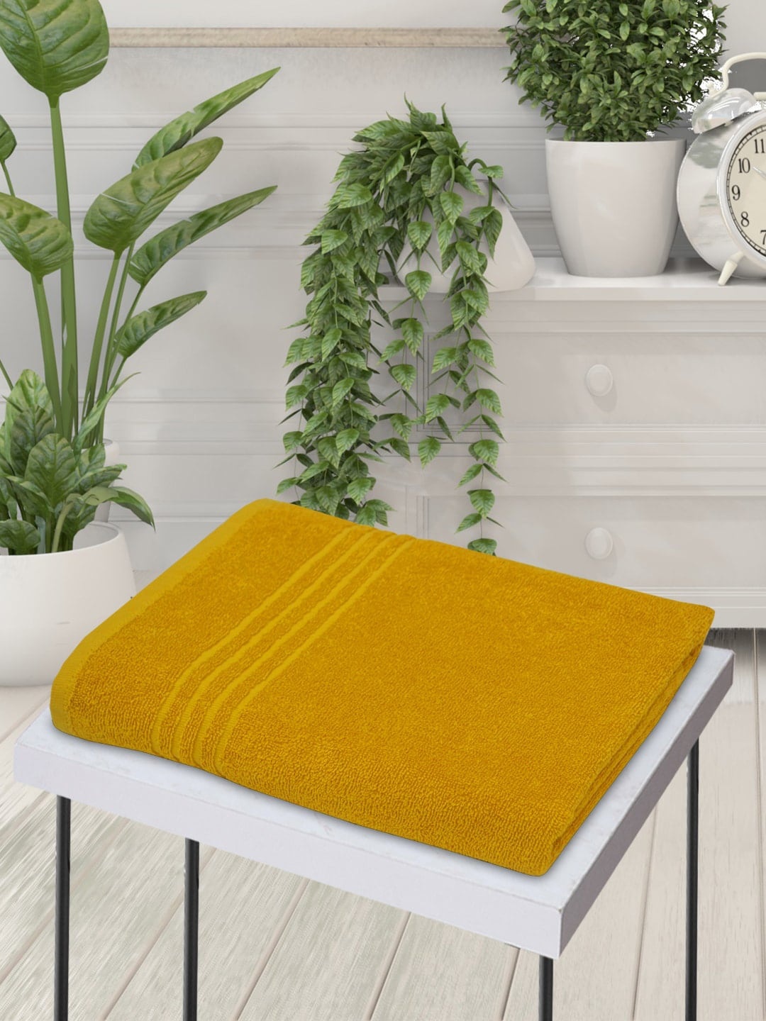 

BIANCA Mustard-Yellow Solid Pure Cotton Terry 380 GSM Bath Towel