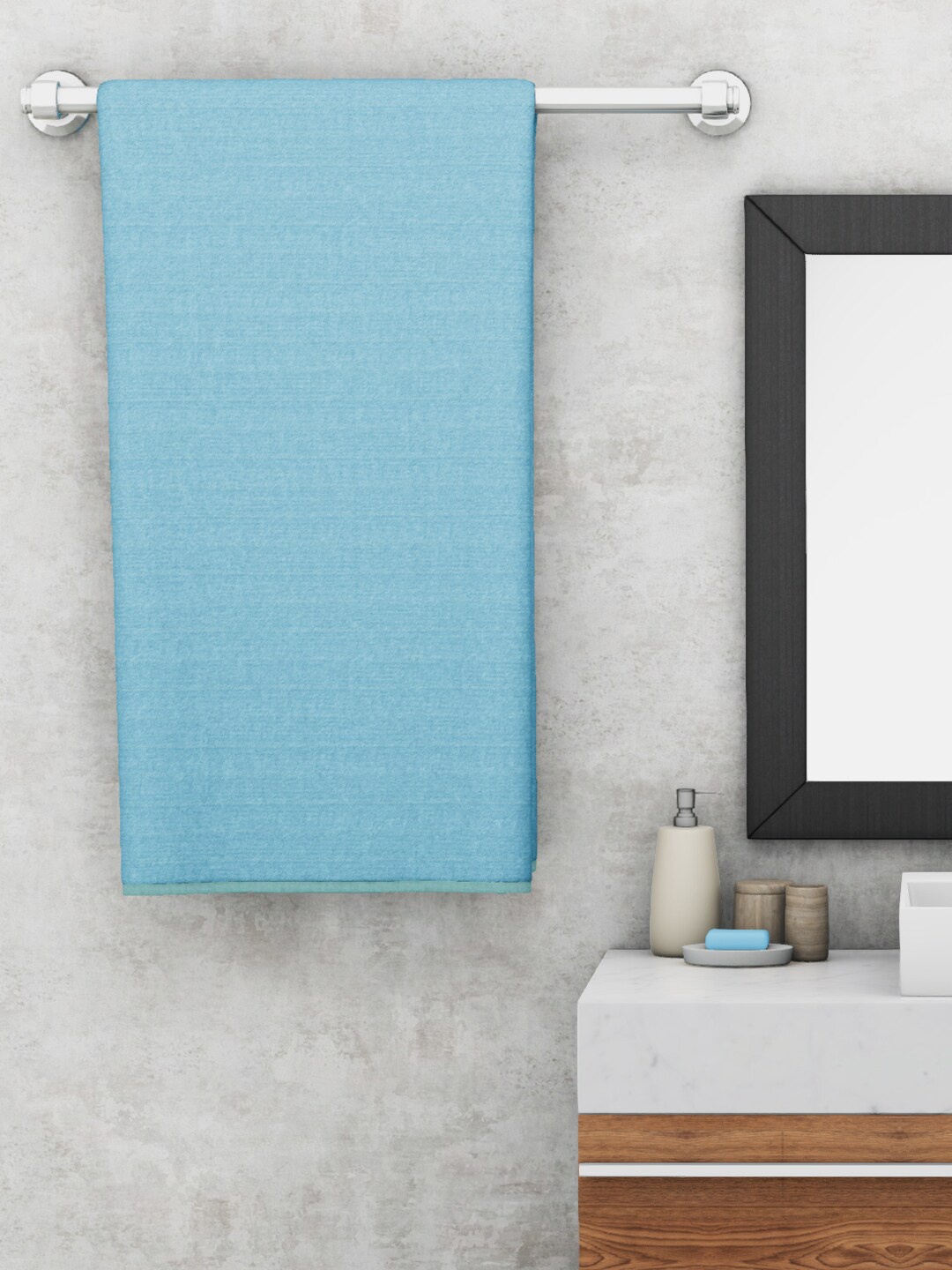 

KOPA Blue Solid 300 GSM Pure Cotton Bath Towel