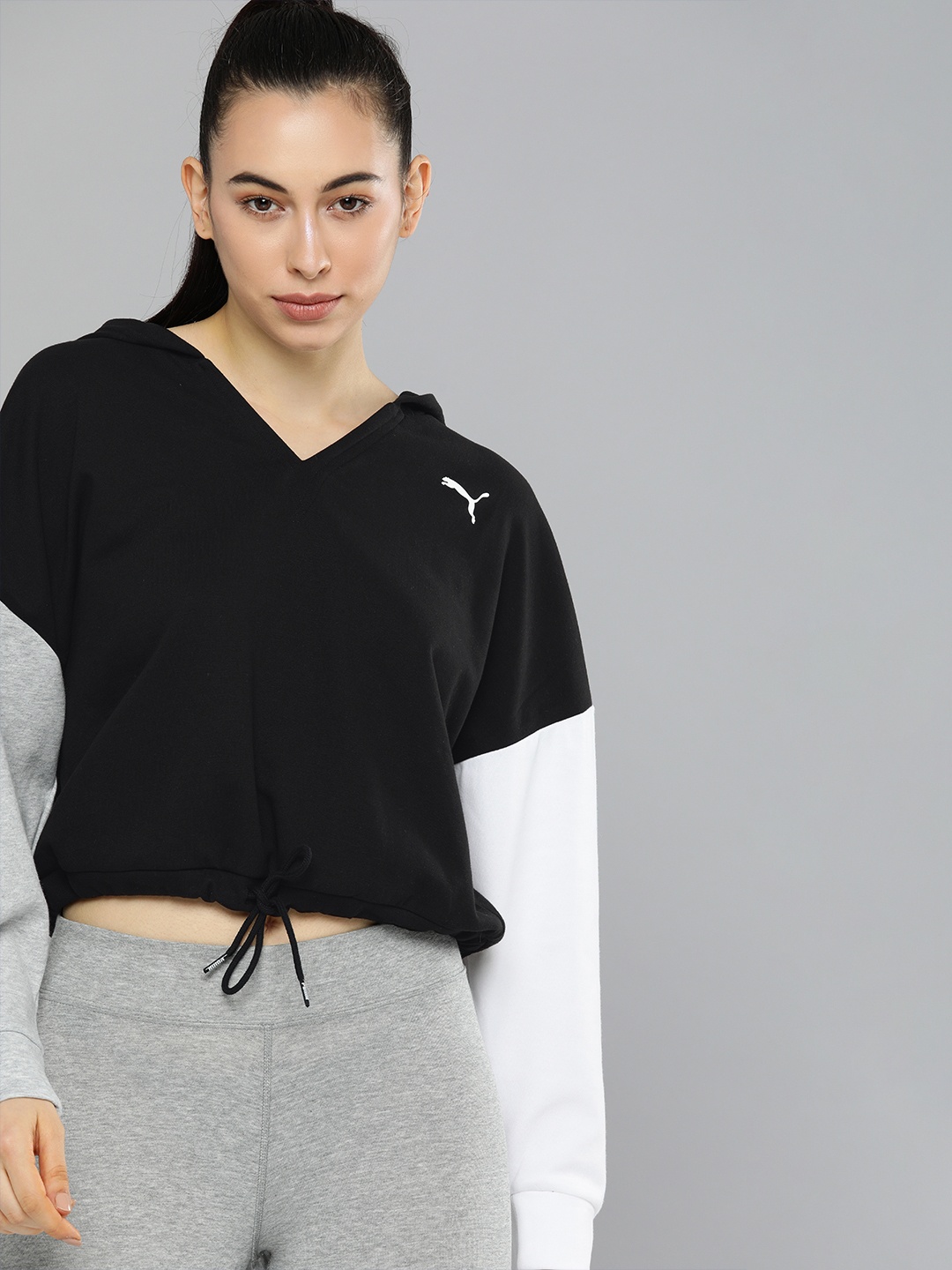 

Puma Women Black Modern Sports dryCELL Relaxed Fit Hooded Sweatshirt