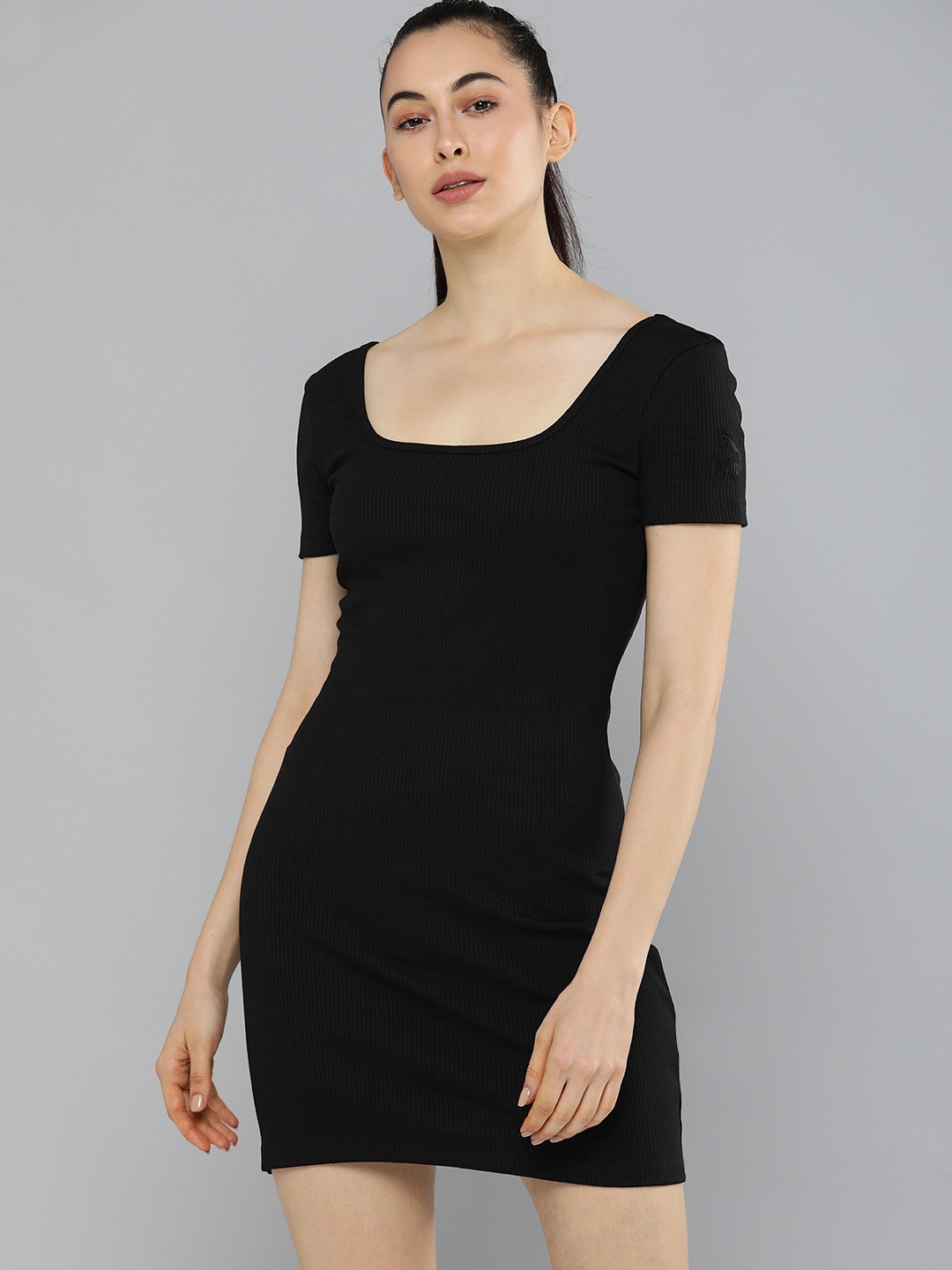 

Puma Black Slim Ribbed Bodycon Mini Dress