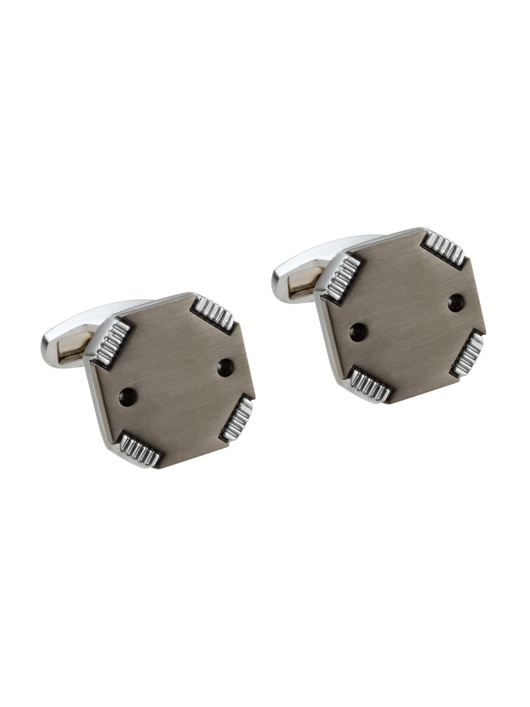 

Alvaro Castagnino Grey & Silver-Toned Cufflinks