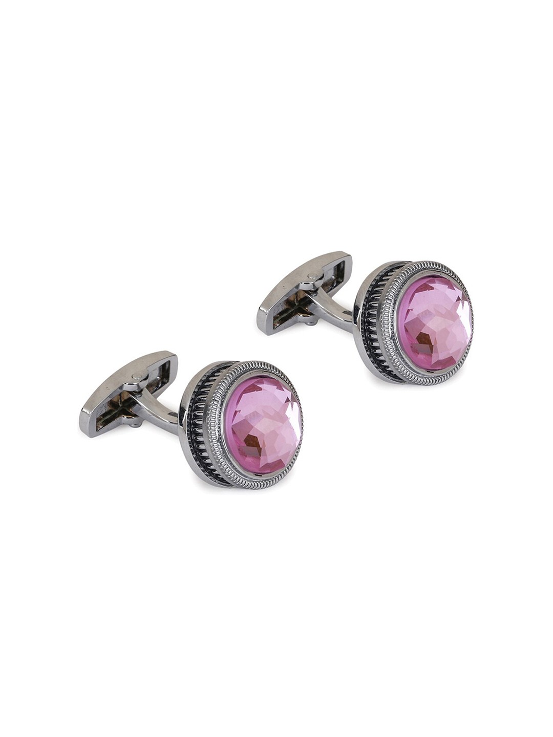 

Alvaro Castagnino Pink & Silver-Toned Cufflink