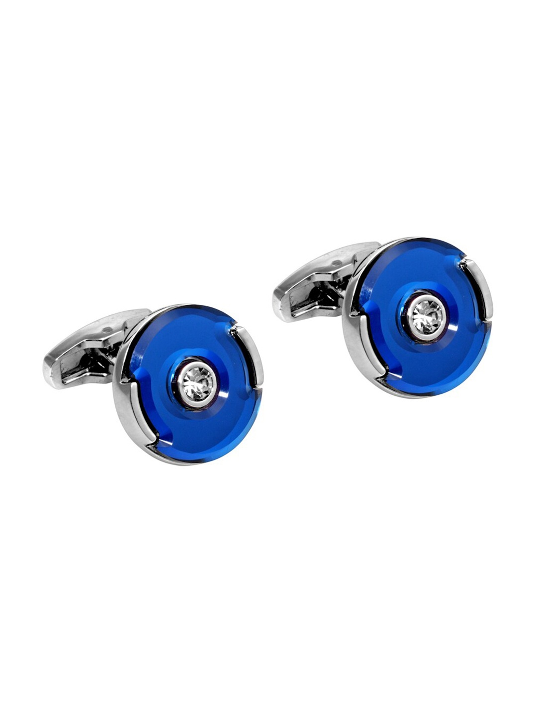 

Alvaro Castagnino Blue & Silver-Toned Round Cufflink