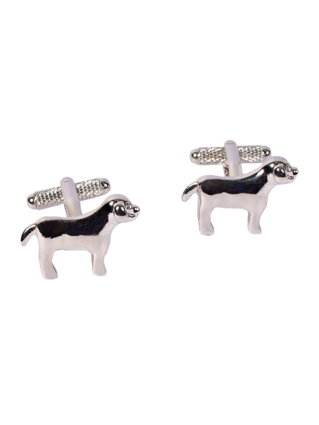

Alvaro Castagnino Silver-Toned & White Quirky Cufflink