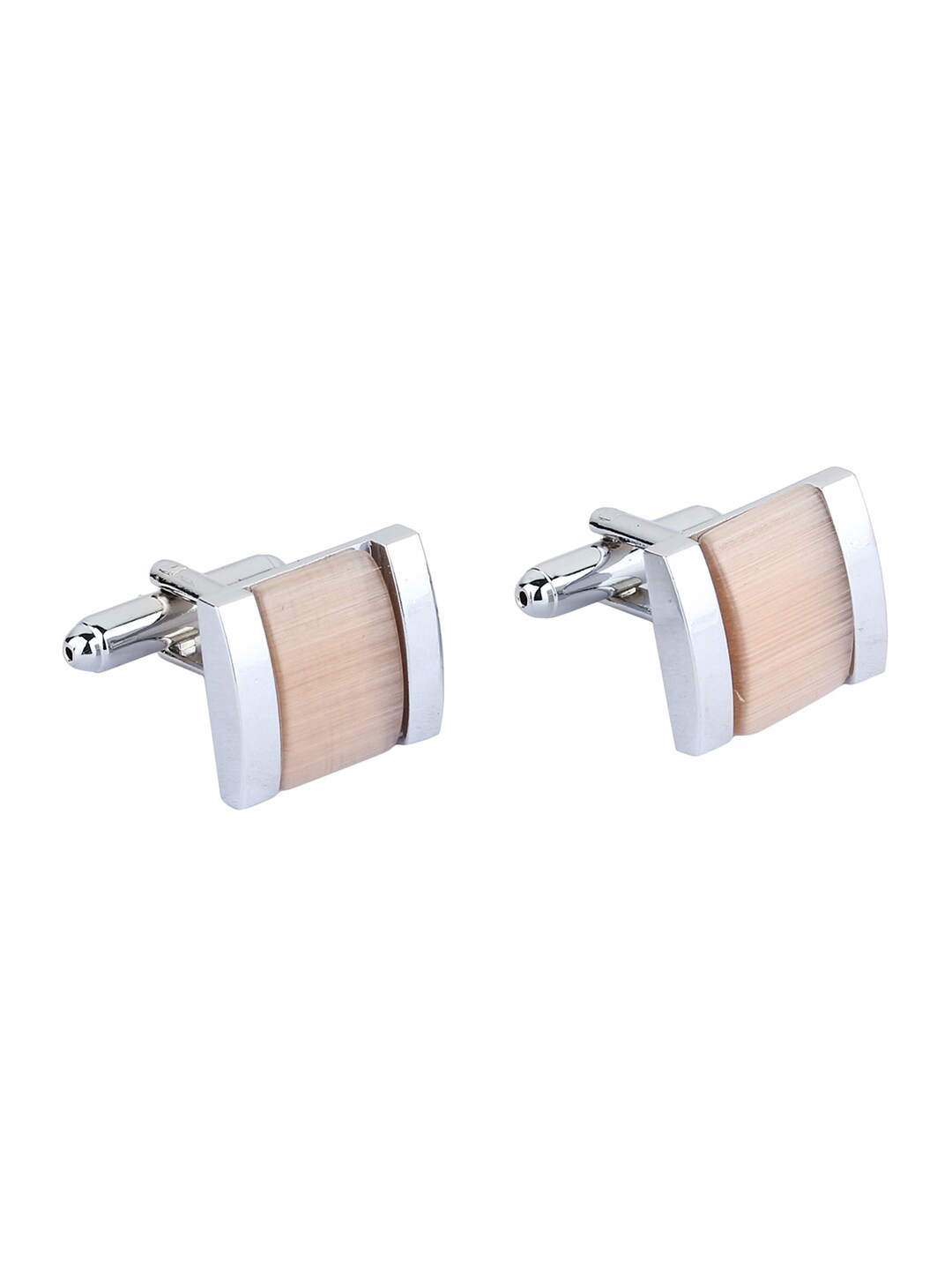 

Alvaro Castagnino Peach-Coloured & Silver-Toned Cufflinks